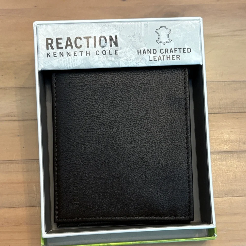 Kenneth Cole Reaction Dark Leather Bi-Fold Wallet